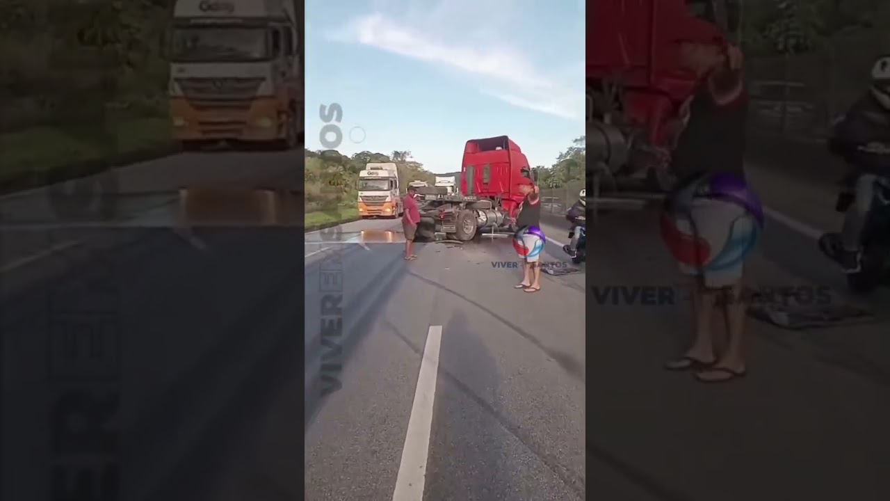 Acidente entre duas carretas na Rodovia Cônego Domênico Rangoni causa lentidão sentido São Paulo.