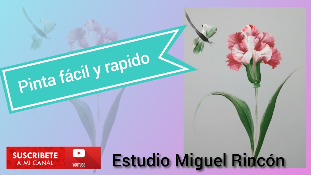 Carnation in multi-load brushstroke technique / #onestroke #decorativepainting #brushstrokes #one...