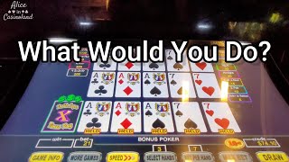Double Super Times Pay Video Poker - What Would You Do with ACES FULL?