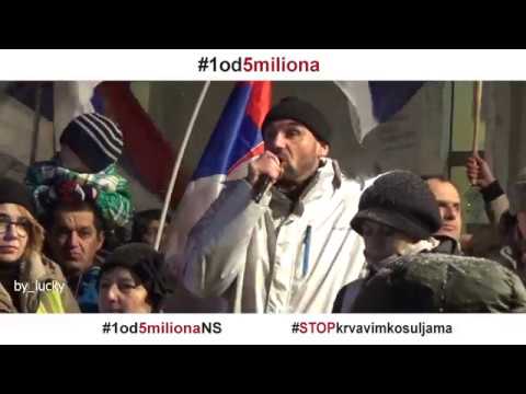 Milorad Kapor na protestu u Novom Sadu 25.01.2019.