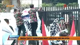 Massa Demo Kedubes Malaysia Terkait Bendera Indonesia Terbalik