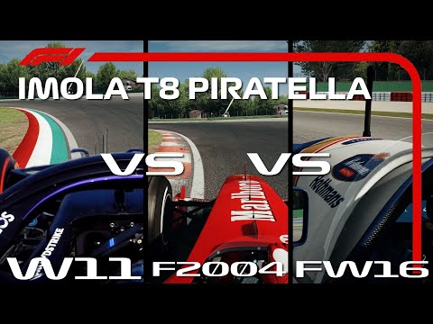 F1 2020 Mercedes vs 2004 Ferrari vs 1994 Williams - IMOLA TURN 5 PIRATELLA