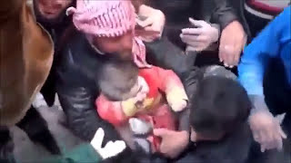 Sia I&#39;m Alive - Syrians Rescue Live Baby Under Bomb Rubble
