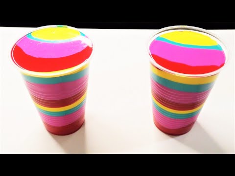 Rainbow open Flip Cup Acrylic pour - Colorful Acrylic Paint Pouring