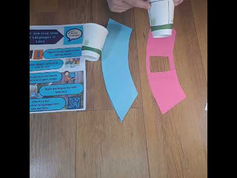 Instrucciones en español para los vasos de idiomas con Aurelie Languages y Laois Libraries.