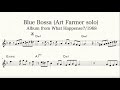 【Blue Bossa】Art Farmer Flugelhorn (Trumpet) solo (Transcription)inB♭