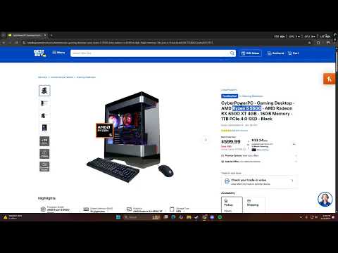 BLACK FRIDAY SALE CyberPowerPC - Gaming Desktop Ryzen 5 5500 - RX 6500 XT 4GB 16GB1TB PCIe  $599