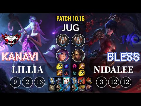 JDG Kanavi Lillia vs DMO bless Nidalee Jungle - KR Patch 10.16