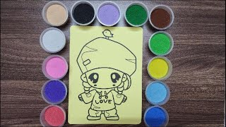 Sand painting Boy - Tô tranh cát cậu bé #art #drawing #funny #sandpainting