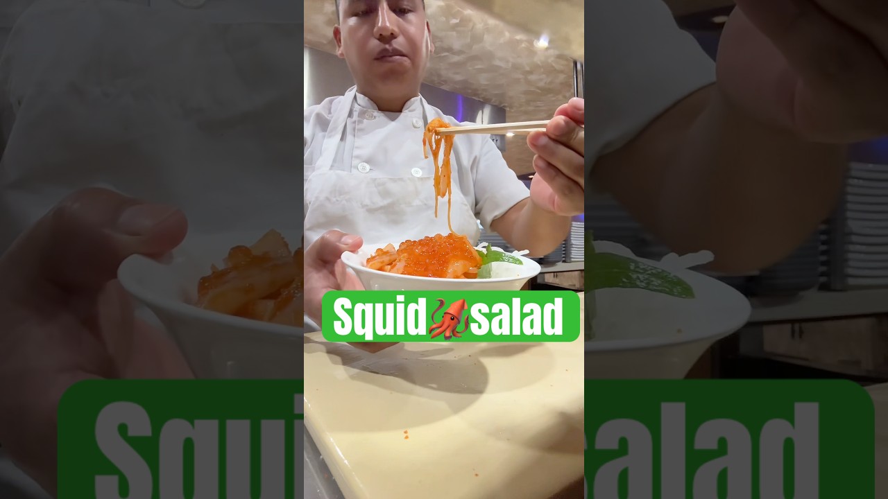 Squid ￼salad 🦑 #sushi  #sushichef  #🦑 #kimchee ￼￼￼