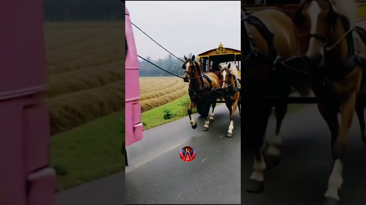 💥சாரட் வண்டியை இழுத்து சென்ற பேருந்து🫣🚍| #ai #automotiveedit #trending #shortsfeed #aivfx #aiedits