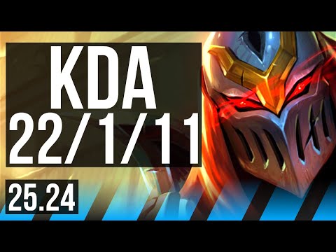ZED vs LEBLANC (MID) | Good KDA: 22/1/11, 57K damage | KR Master | 25.24