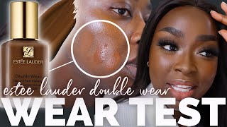 9hr WEAR TEST ESTEE LAUDER DOUBLE WEAR FOUNDATION - SOFT GLAM MAKEUP TUTORIAL DARK SKIN | MenaAdubea