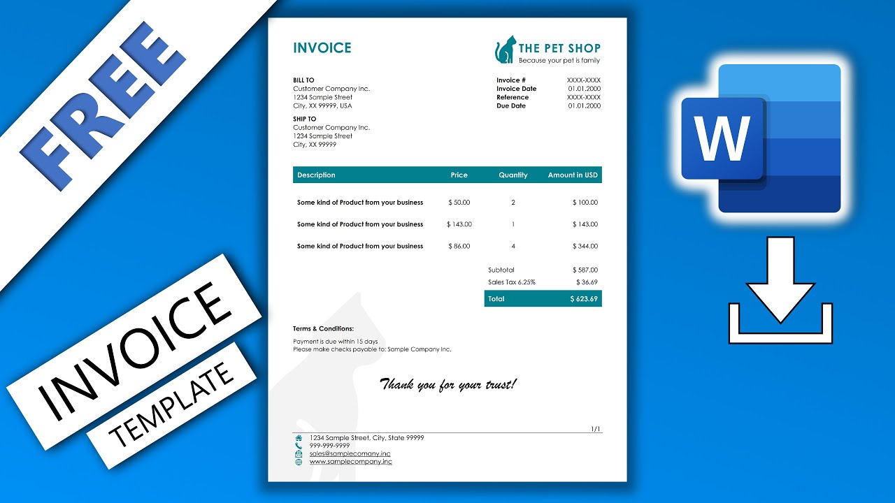 Word Invoice Template ⬇ FREE DOWNLOAD ✅