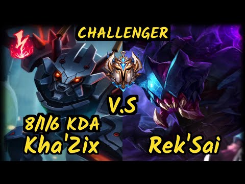 UP LeChase (KHA'ZIX) vs REK'SAI - 8/1/6 KDA JUNGLE CHALLENGER GAMEPLAY - BR