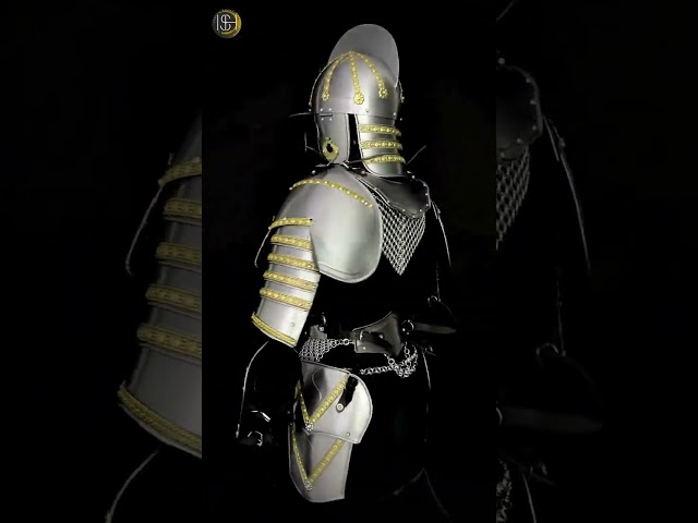 Vídeo relacionado con Traje Medieval de Armadura Siglo 17 Grabado Cuerpo Completo Armadura W Base