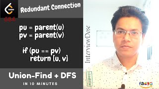 YouTube video 'LeetCode 684 - Union-Find and DFS || Redundant Connection || Solved using 3 simple steps !'