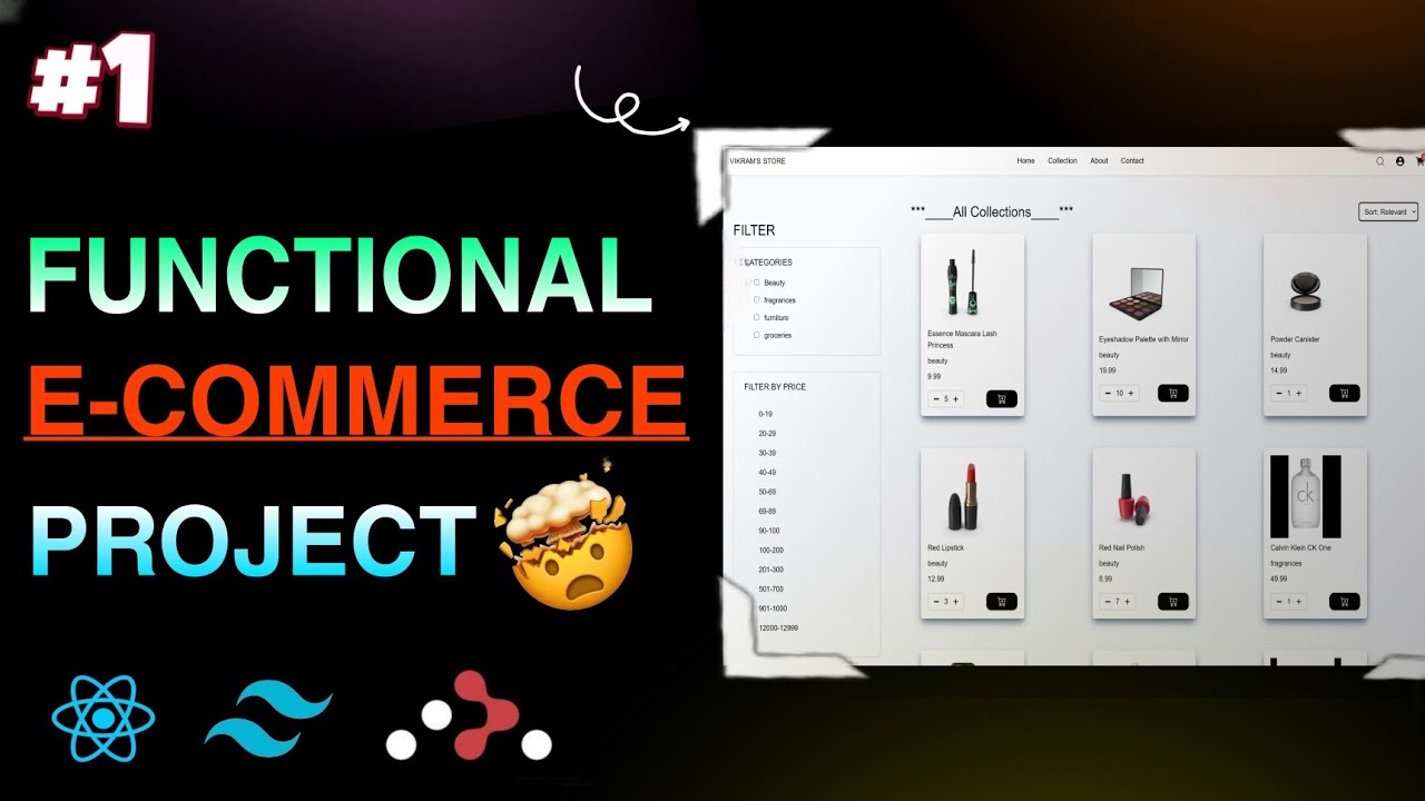 Full Functional E-commerce Website Using React js | Part-1 #reactproject #ecommerce
