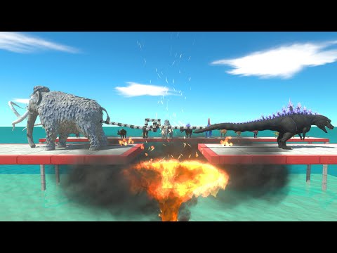 The tug of war between prehistoric mammals and carnivorous dinosaurs- Animal Revolt Battle Simulator