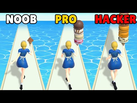 NOOB vs PRO vs HACKER in Ice Cream Balance
