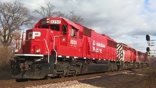 preview picture of video 'CP 6250 (EMD SD60) West by Pingree Grove on 10-28-2012'