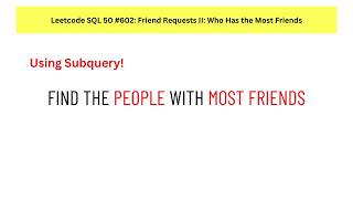 #SQL Leetcode SQL 50 #41: Friend Requests II 