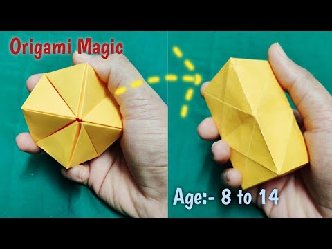Simple Origami magic transforming flexahedron || हिंदी || children's DIY ||tutorial ||kalaakaari