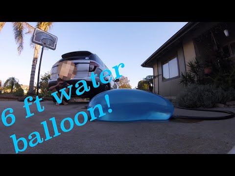 6FT GIANT WATER BALLOON POPPING - 1080p - Slow Mo - DJ Saber