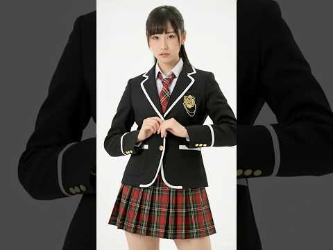 黑色外套紅色格子裙