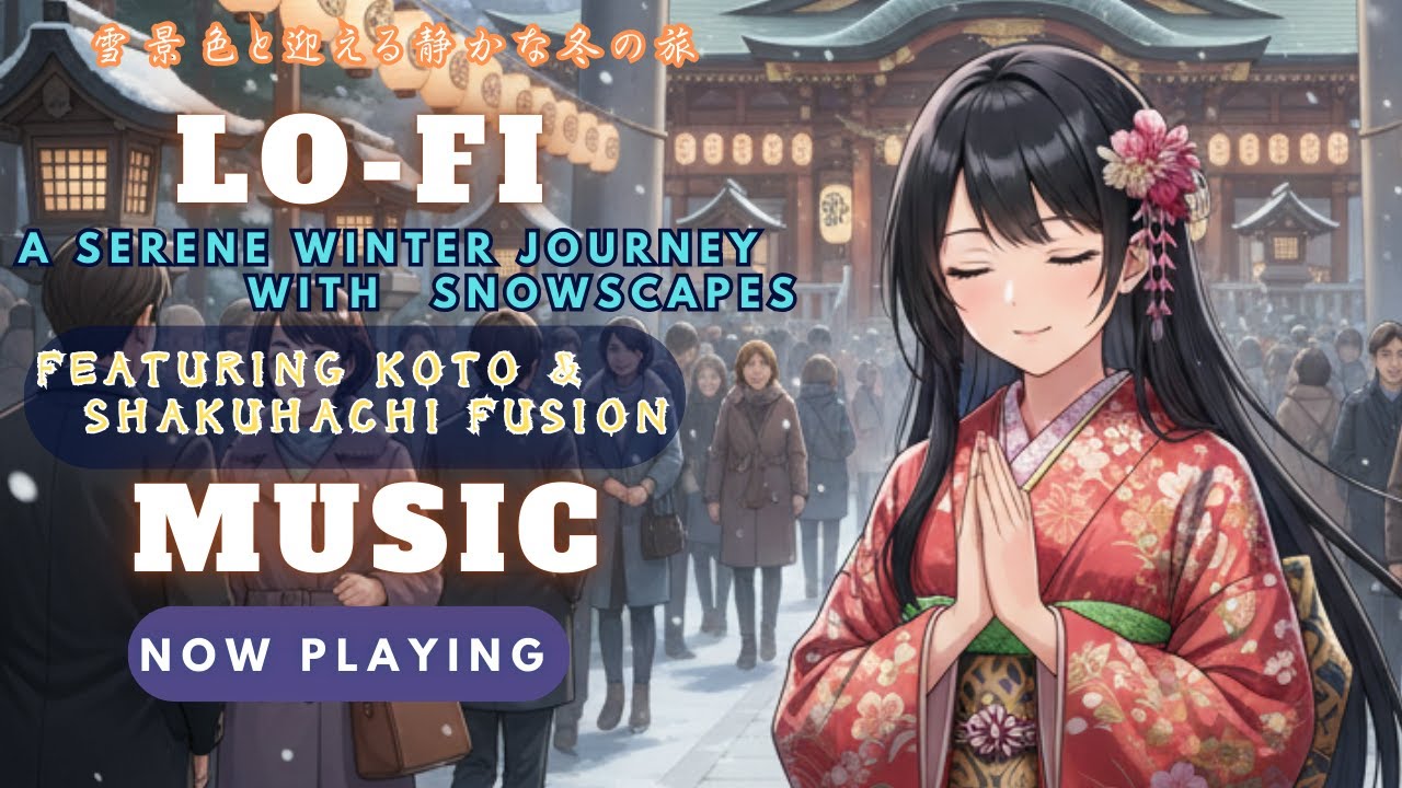 A Serene Winter Journey with Snowscapes Japanese Lofi Hip Hop Koto & Shakuhachi Fusion 雪景色と迎える静かな冬の旅