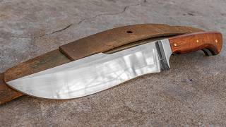 Fabricación de cuchillo Bowie artesanal a partir de una ballesta de camión
