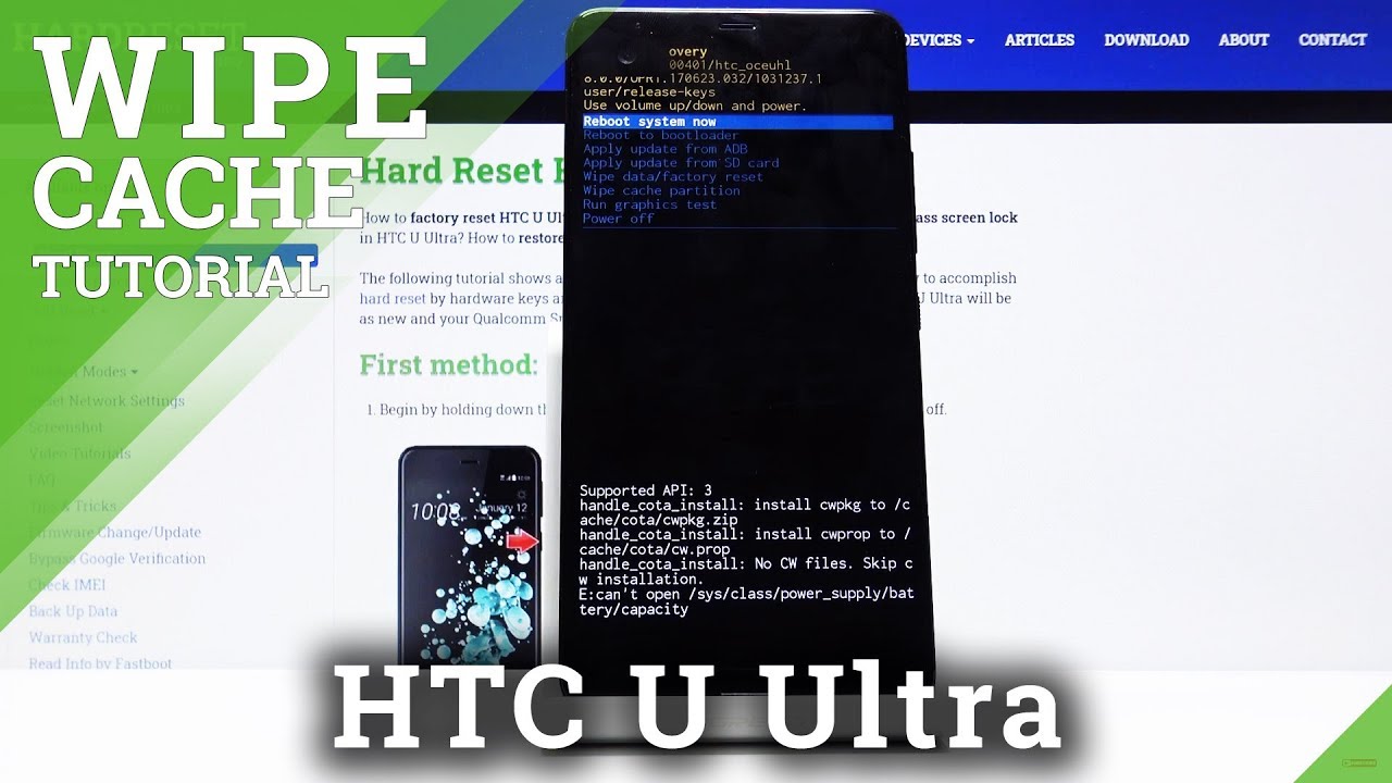 HTC U Ultra How to Wipe Cache