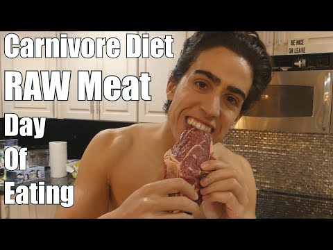 CARNIVORE DIET Day of Eating Raw Meat