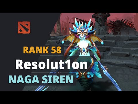 Resolut1on (Rank 58) plays Naga Siren Dota 2 Full Game