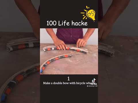 Make double bow with bicycle wheels