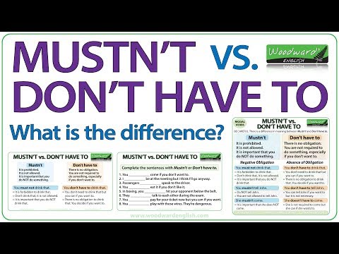MUSTN'T vs. DON'T HAVE TO - What is the difference? | Learn English Modal Verbs | ESOL Grammar