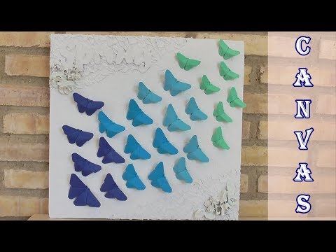 Cuadro con mariposas de papel. Cómo hacer un lienzo de cartón