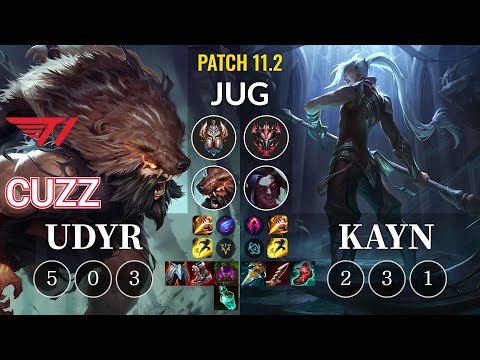 T1 Cuzz Udyr vs Kayn Jungle - KR Patch 11.2