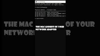 Getting Your MAC Address using cmd #short