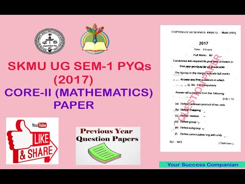 SKMU UG SEM-1 CORE-2 (MATHEMATICS HONS.) QUESTION PAPER 2017