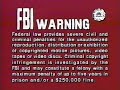 FBI Warning Screen Worldvision Home Video 1986