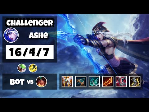 Ashe vs Sivir EU Challenger BOT (16/4/7) - v11.16