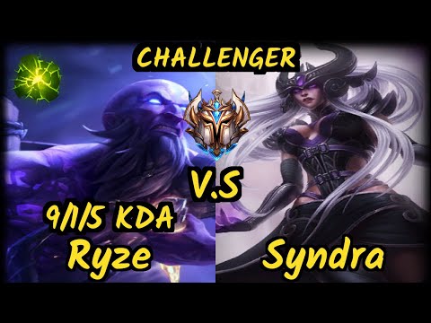 Fly (RYZE) vs SYNDRA - 9/1/5 KDA MID CHALLENGER GAMEPLAY - KR