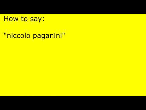 How to pronounce niccolo paganini
