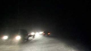 preview picture of video 'Driving through a blizzard in Poland at night'