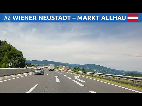 Driving in Austria. Süd Autobahn between Vienna and Graz. 4K