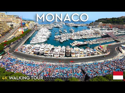 Monaco - 4K Walking Tour - With Captions and Surrounding Race Sound [4k Ultra-HD 60fps]