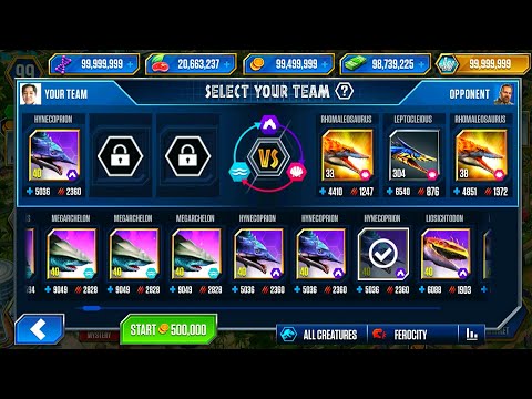 HYNECOPRION VS MEGARCHELON VS DUNKLEOSAURUS | JURASSIC WORLD THE GAME