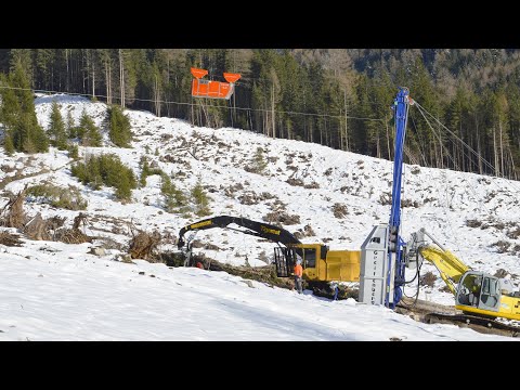 Teleferica su escavatore