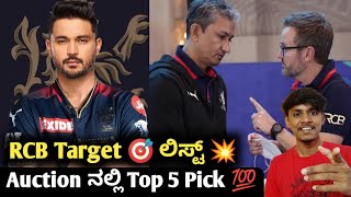 IPL 2023 RCB Targeted players in auction kannada|IPL 2023 RCB auction analysis and prediction